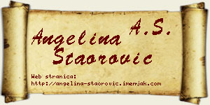 Angelina Staorović vizit kartica